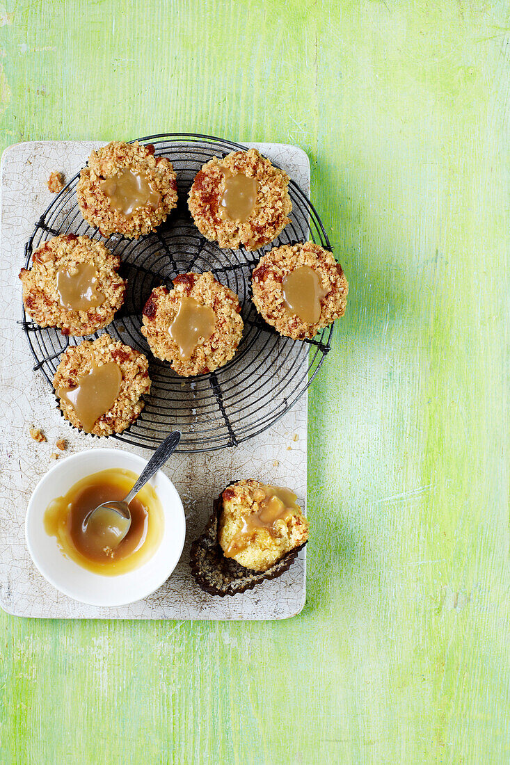 Apple crumble and toffee cupcakes