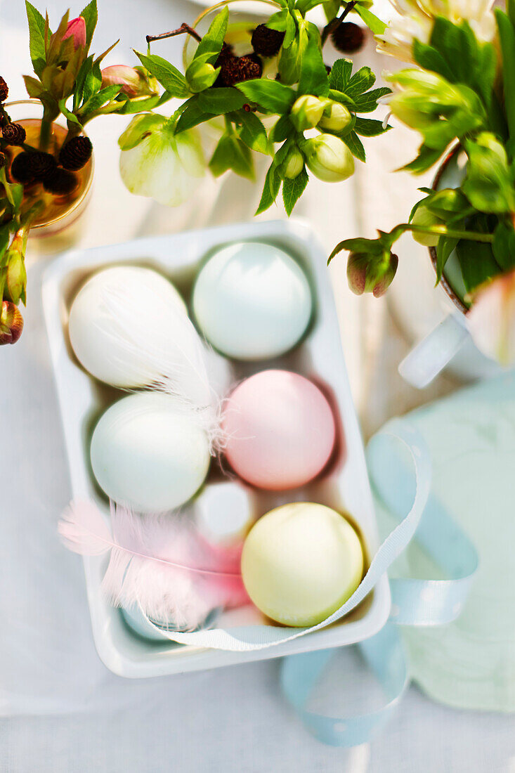 Pastel-coloured Easter eggs