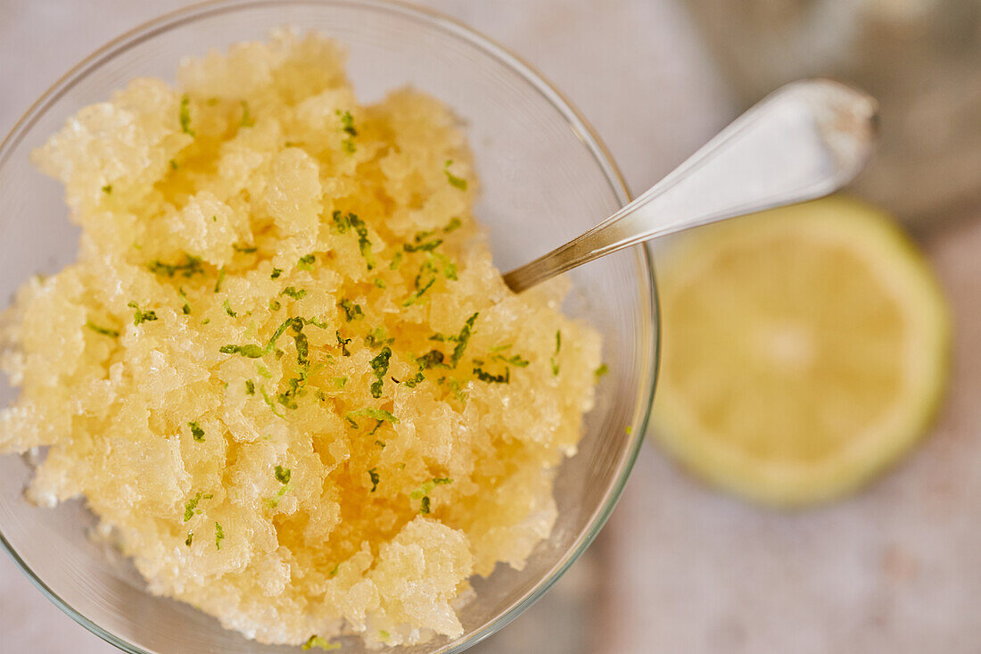 Pineapple granita dessert