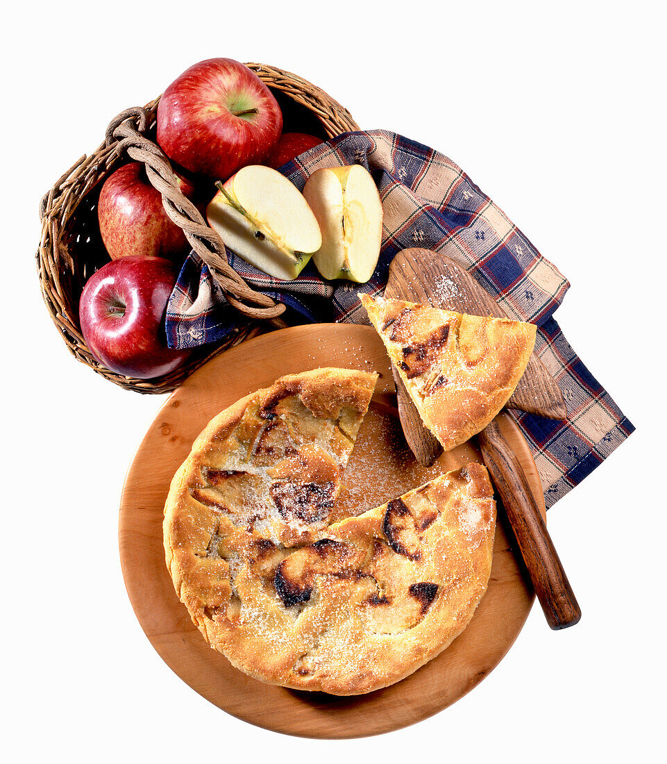 Focaccia with corn flour and apples (Italy)
