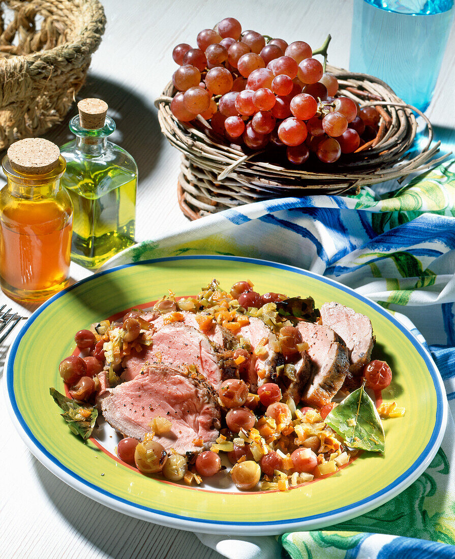 Mexikanisches Schweinefilet mit Weintrauben