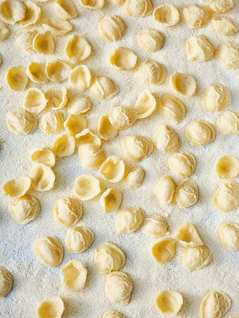 Homemade orecchiette noodles