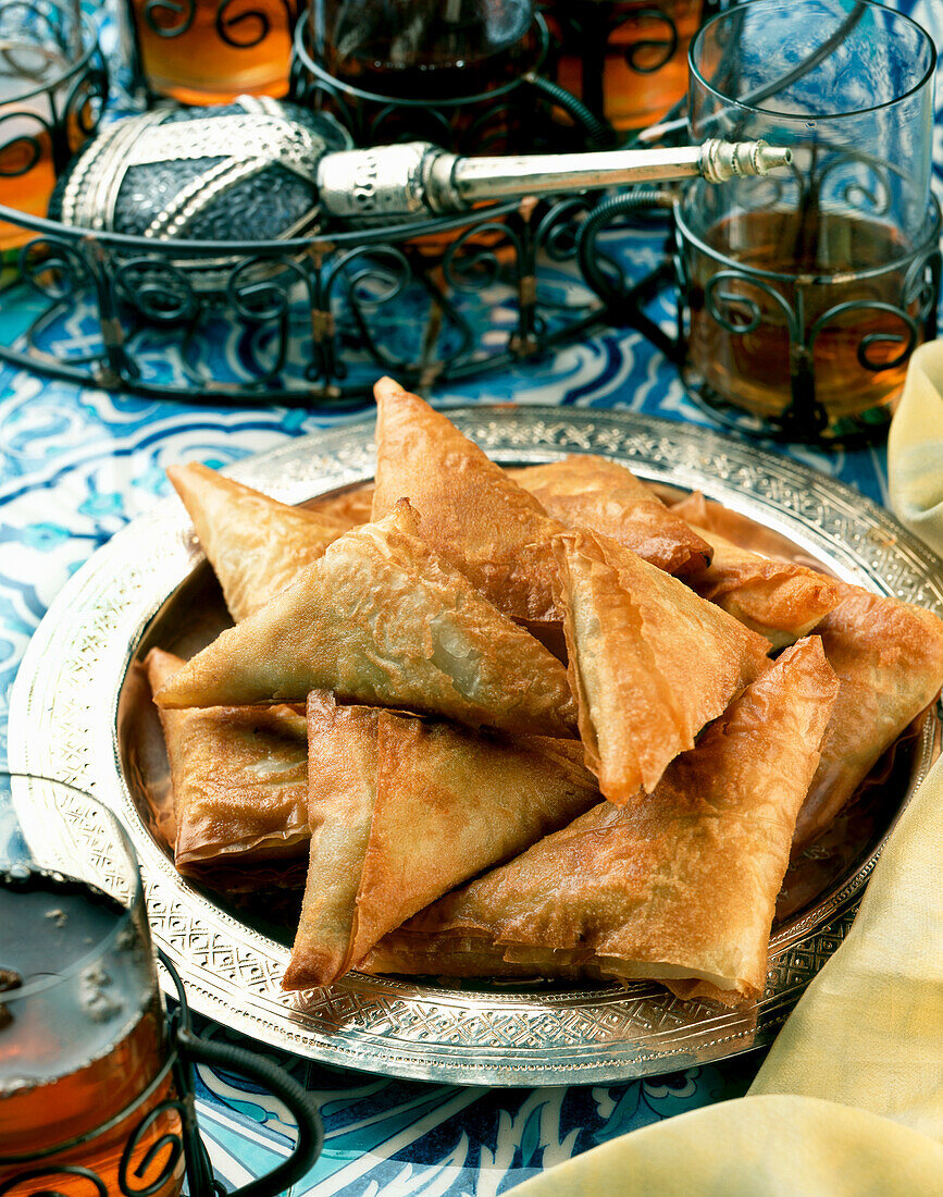 Moroccan briouats with a meat filling