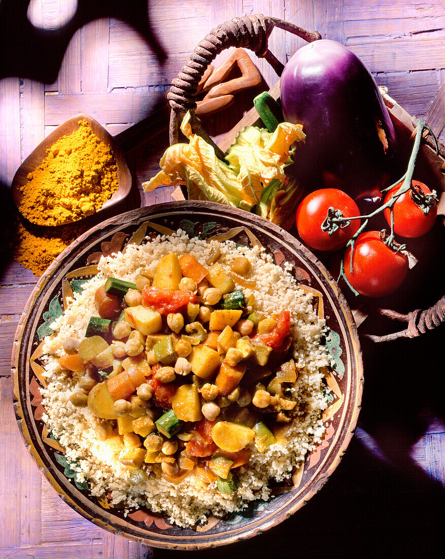 Moroccan vegetable couscous