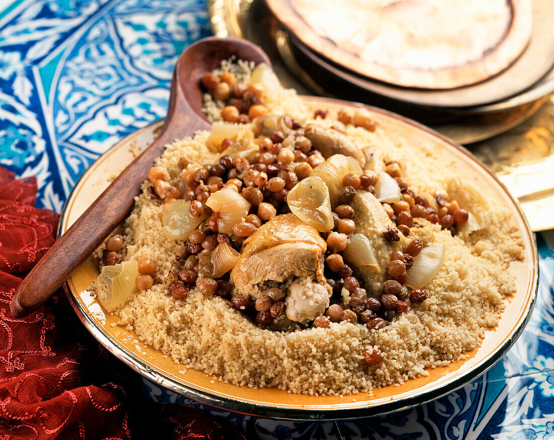 Marokkanisches Hähnchen-Couscous