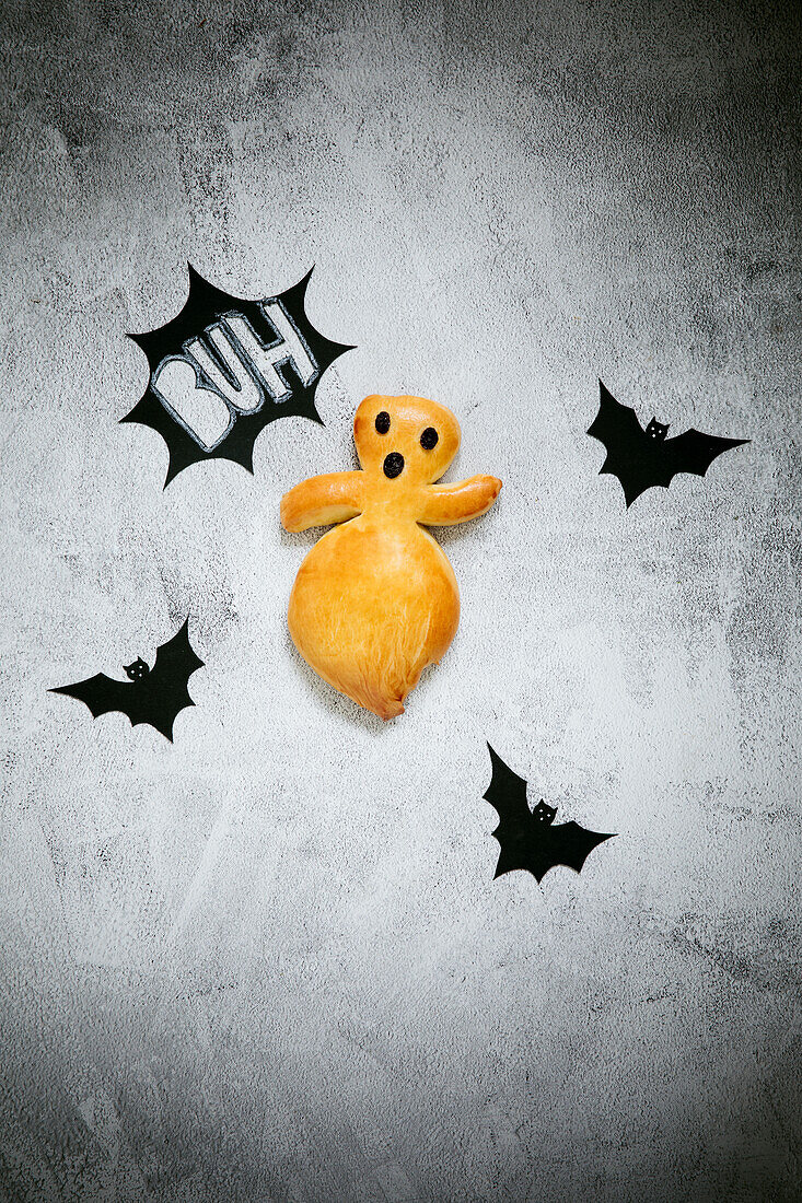 A Halloween bread ghost