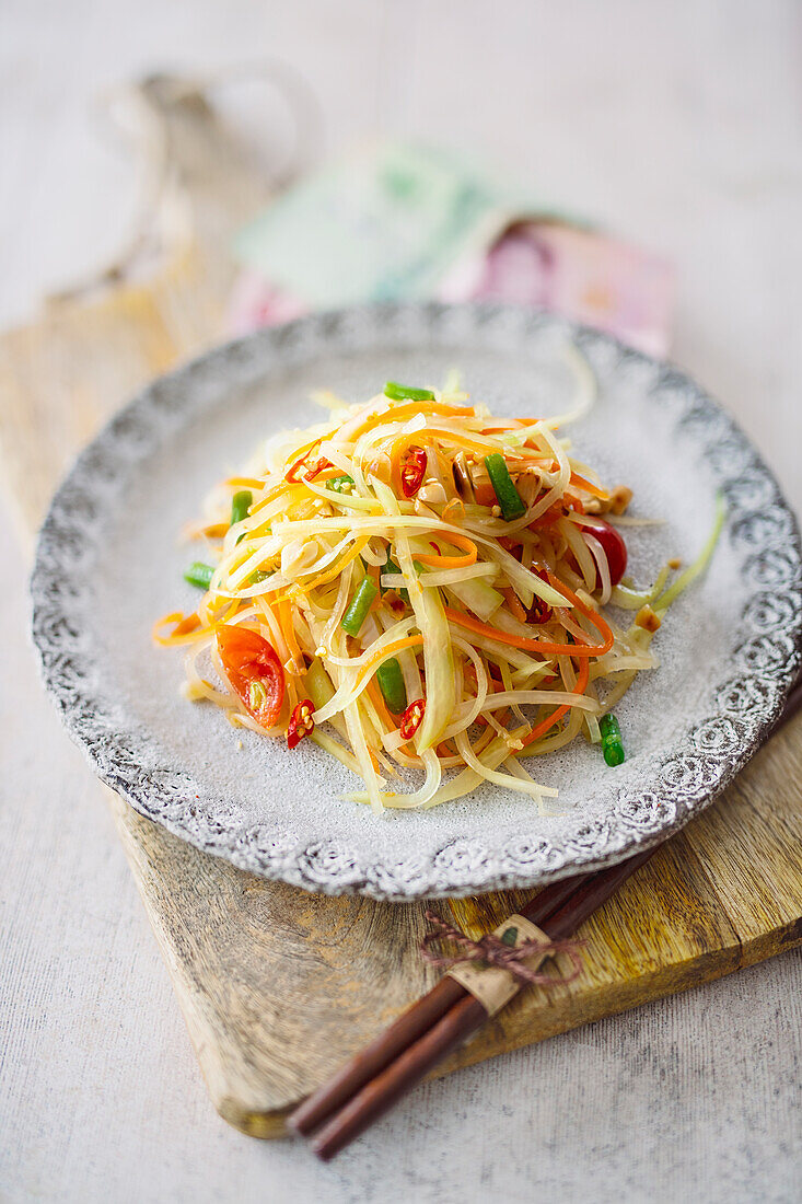 Som Tam Thai (Thailändischer Salat aus grüner Papaya)