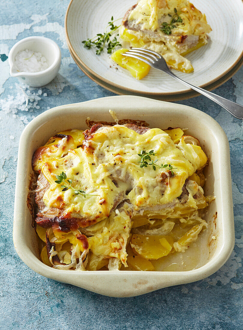 Gratinated pork chops