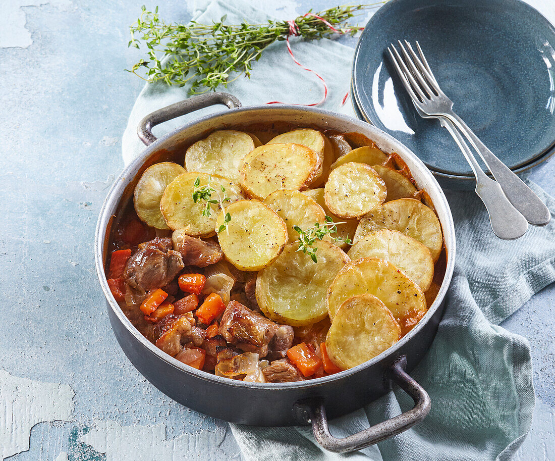 Pork stew with carrots and potatoes