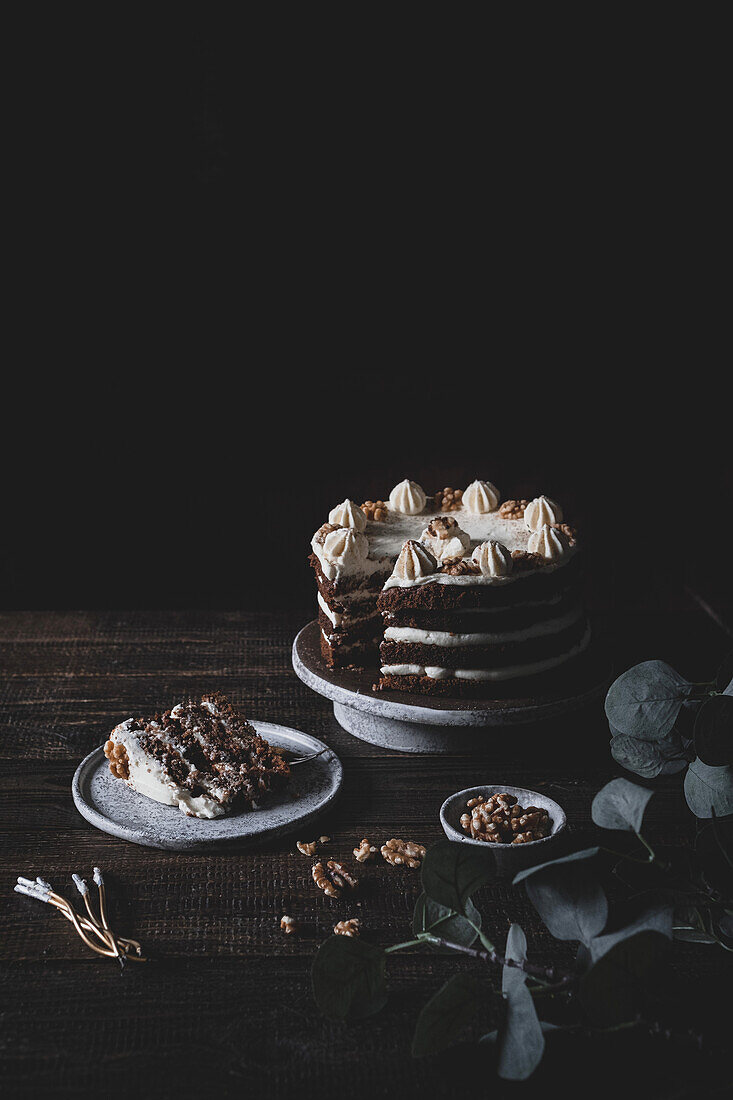 Carrot cake with candles