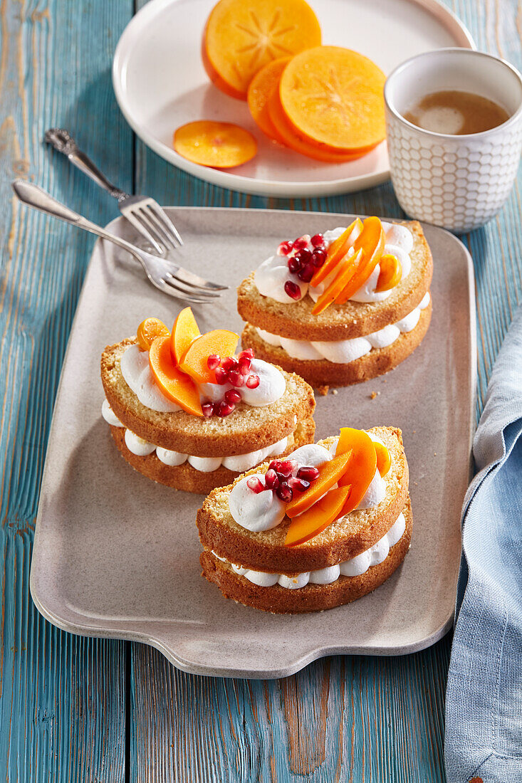 Sweet coconut bread with tropical fruit