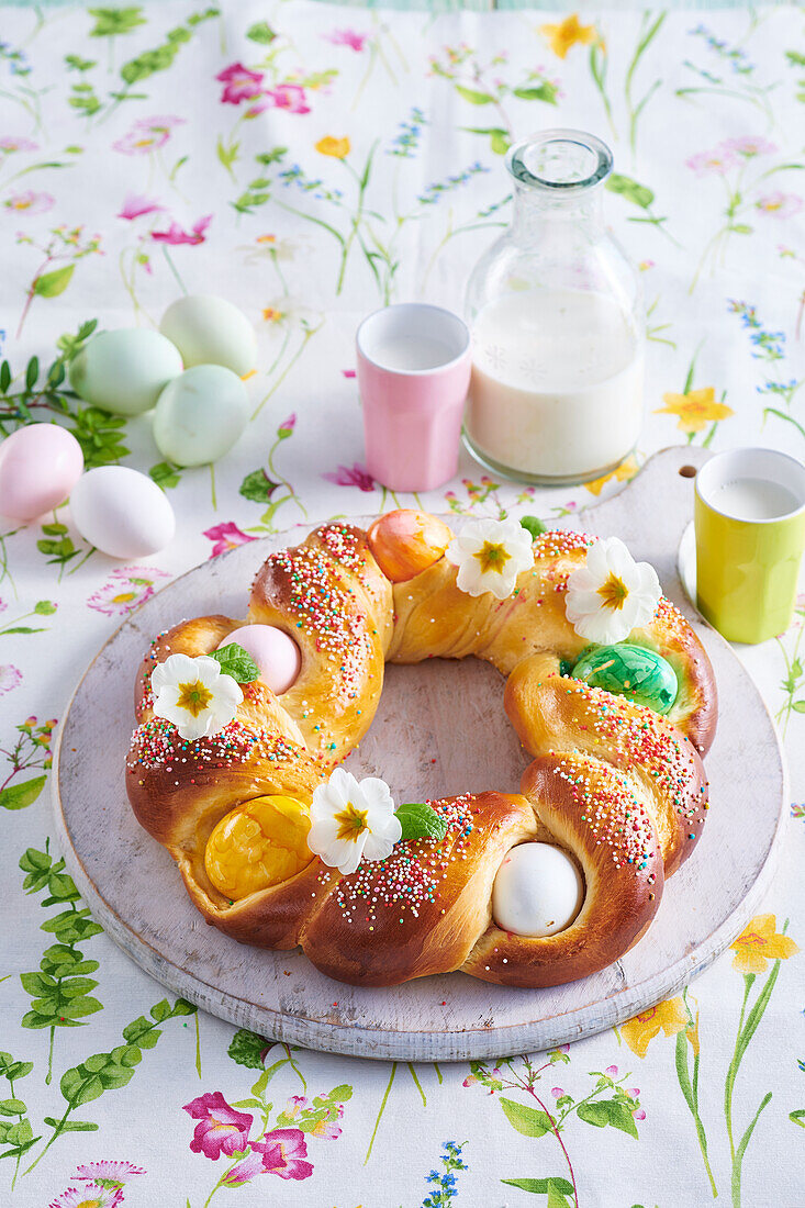 Easter sweet yeasted wreath