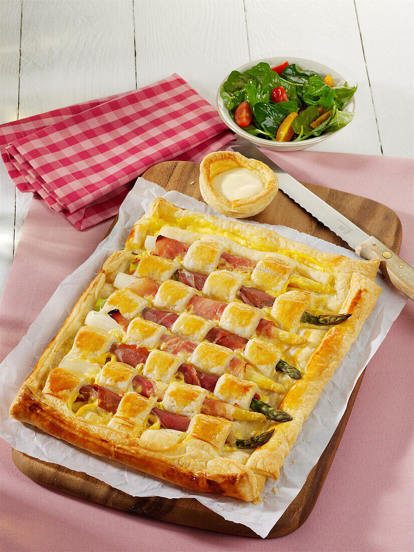 Lattice asparagus tart