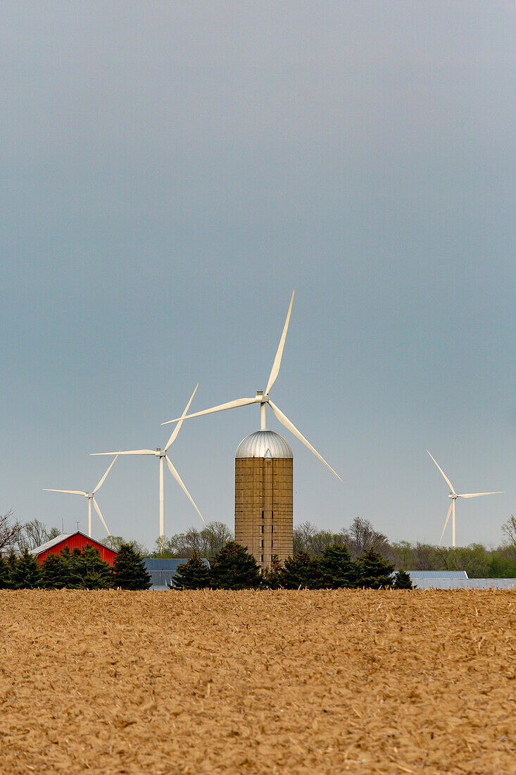Wind turbines, Michigan, USA