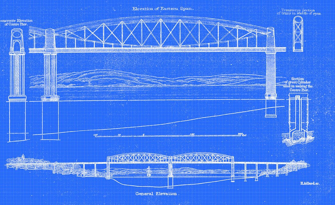 Royal Albert Bridge elevation, illustration
