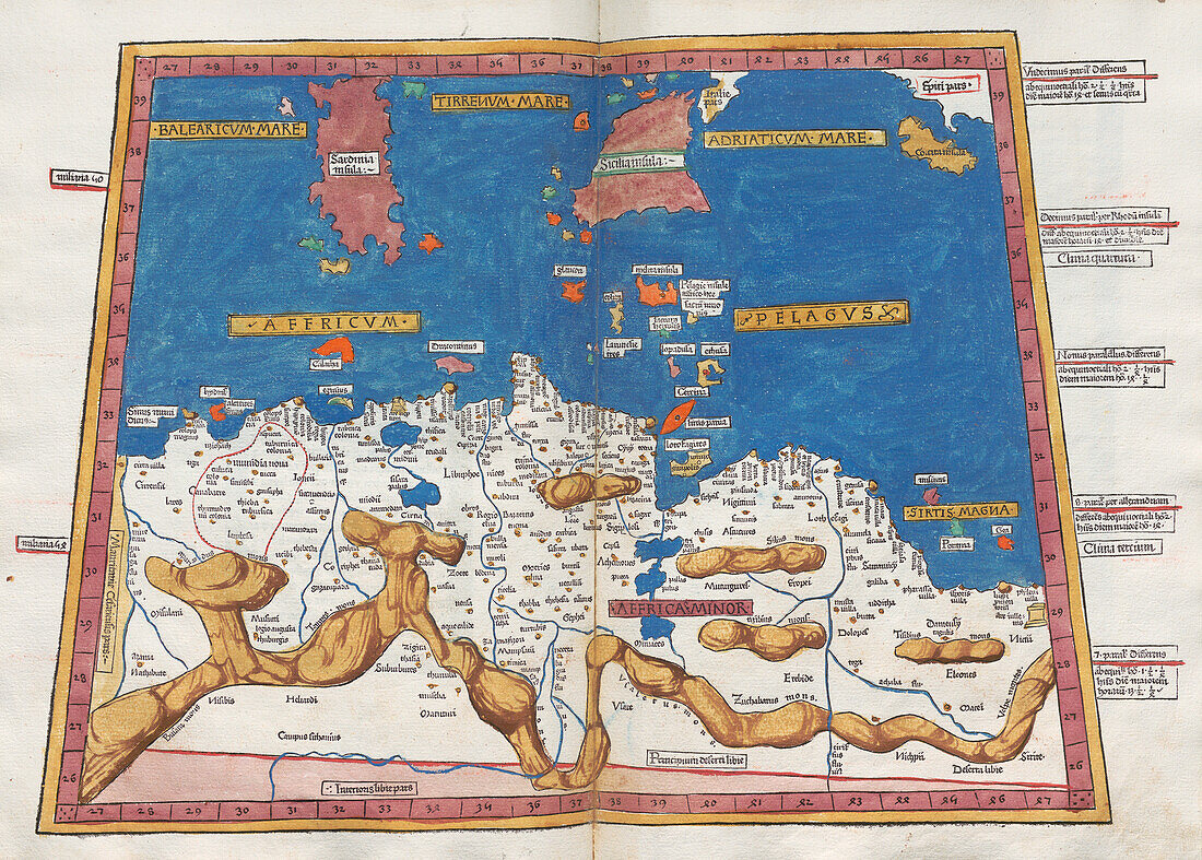 Ptolemy's map of North Africa and Mediterranean, 2nd century