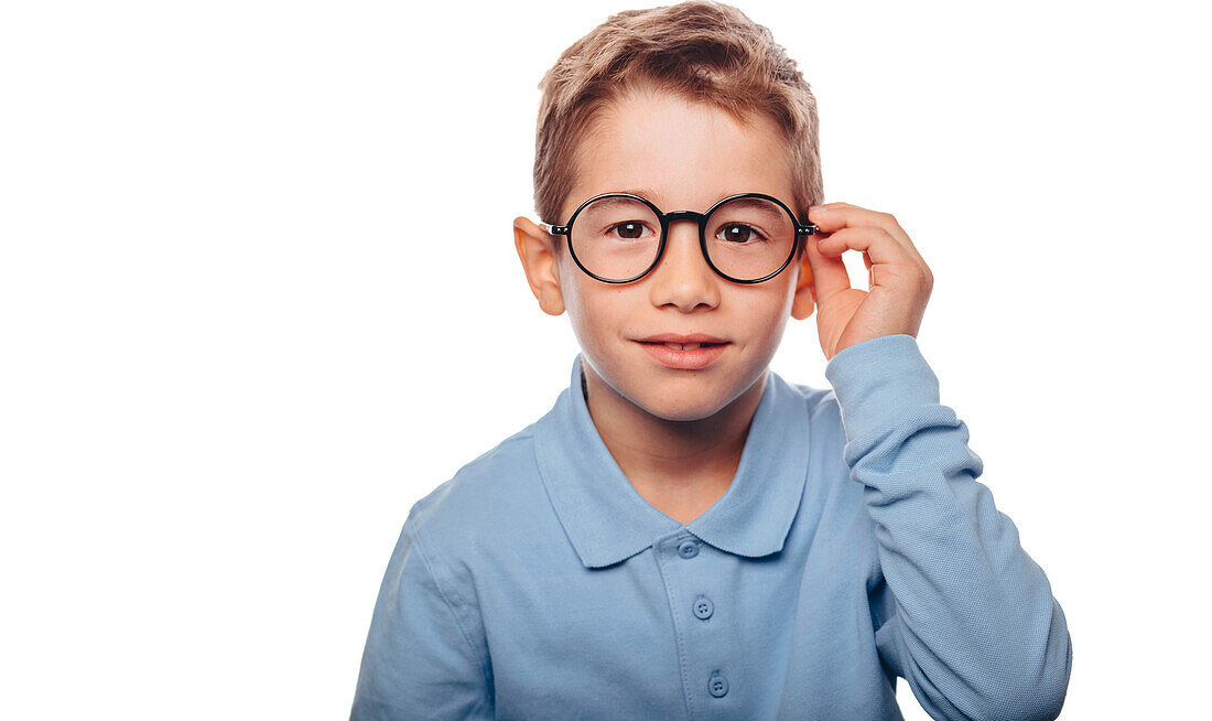Boy wearing glasses