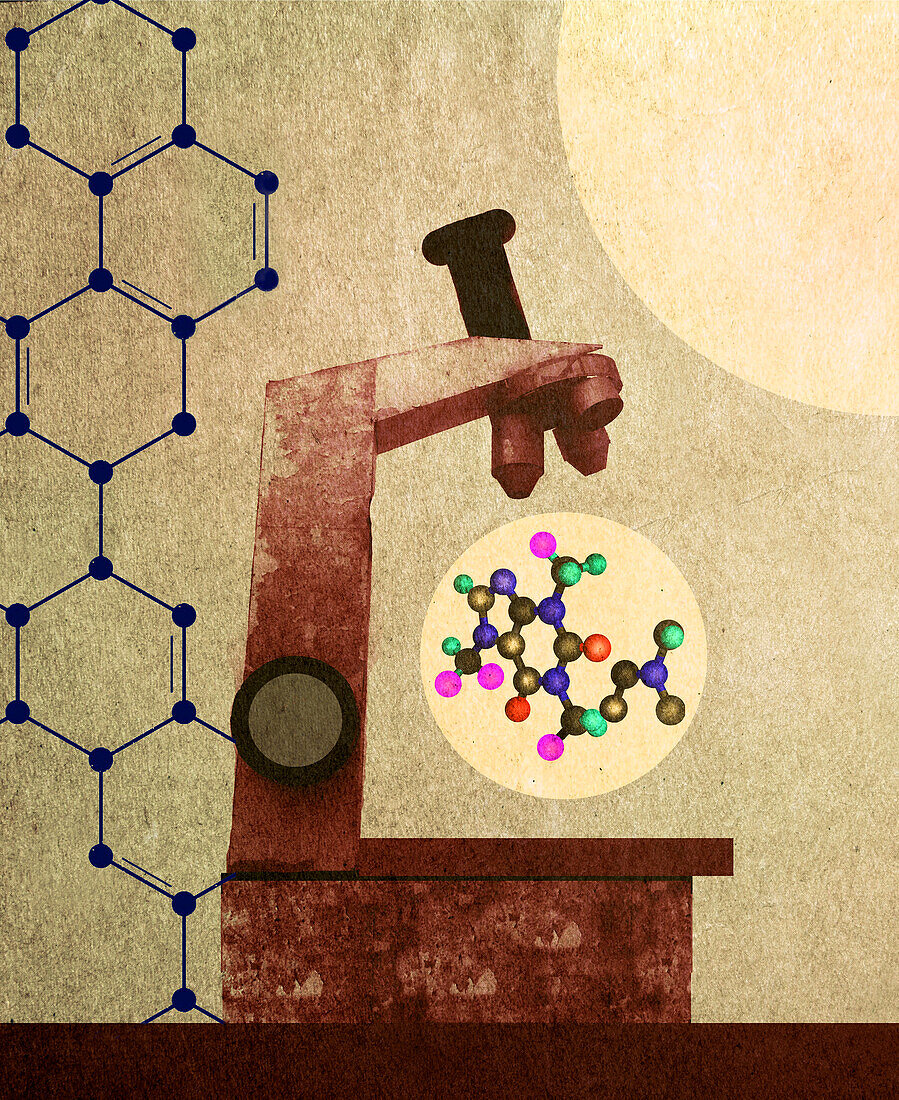 Chemical research, illustration
