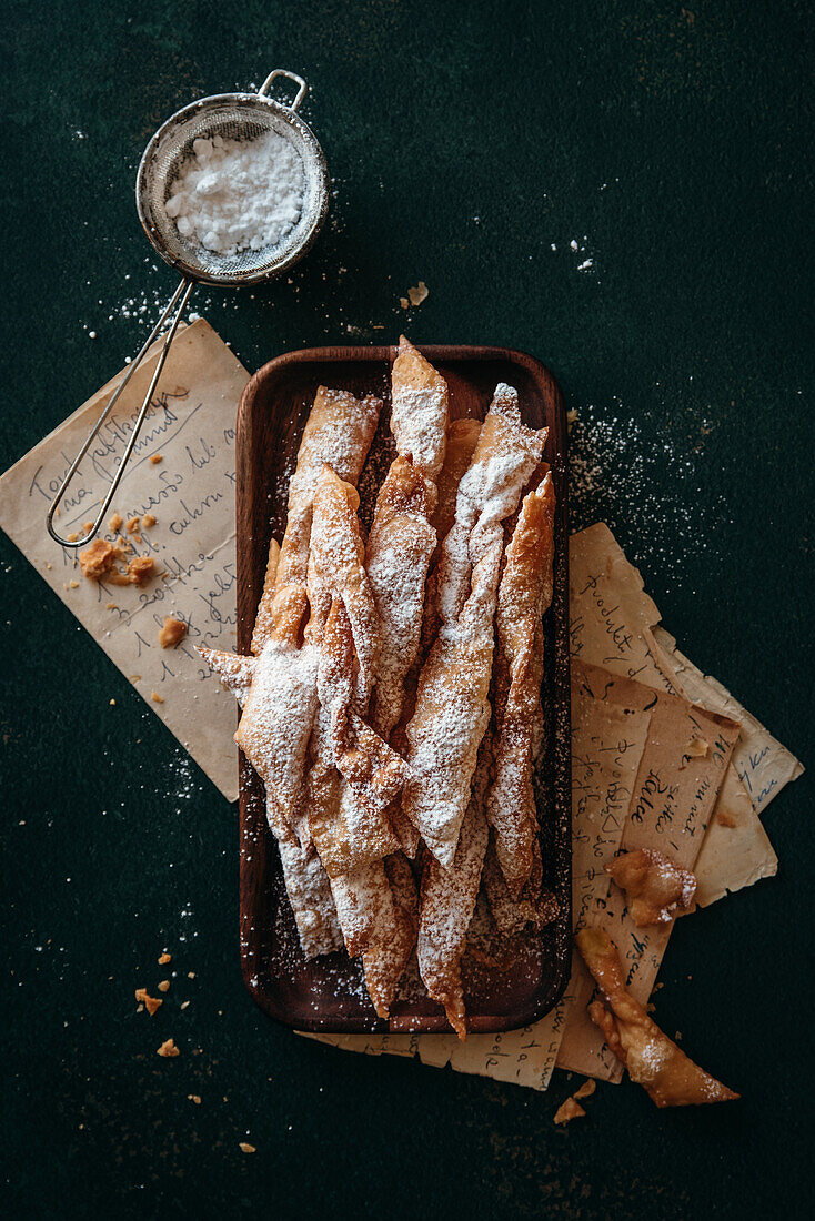 Deep fried Polish cookies 'angel wings'