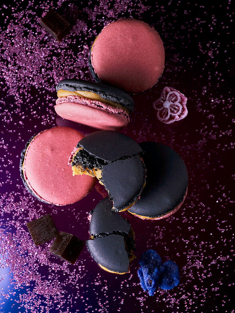 Lakritz-Veilchen-Macarons