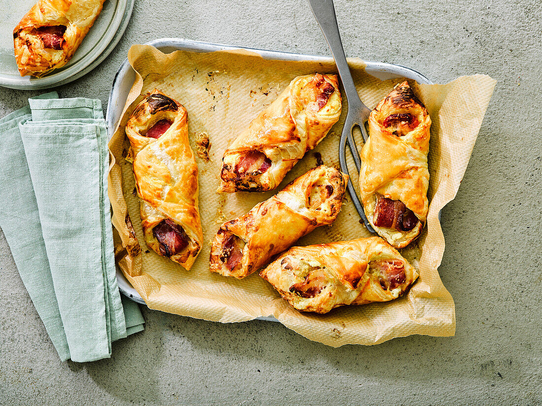 Cheese bacon turnovers
