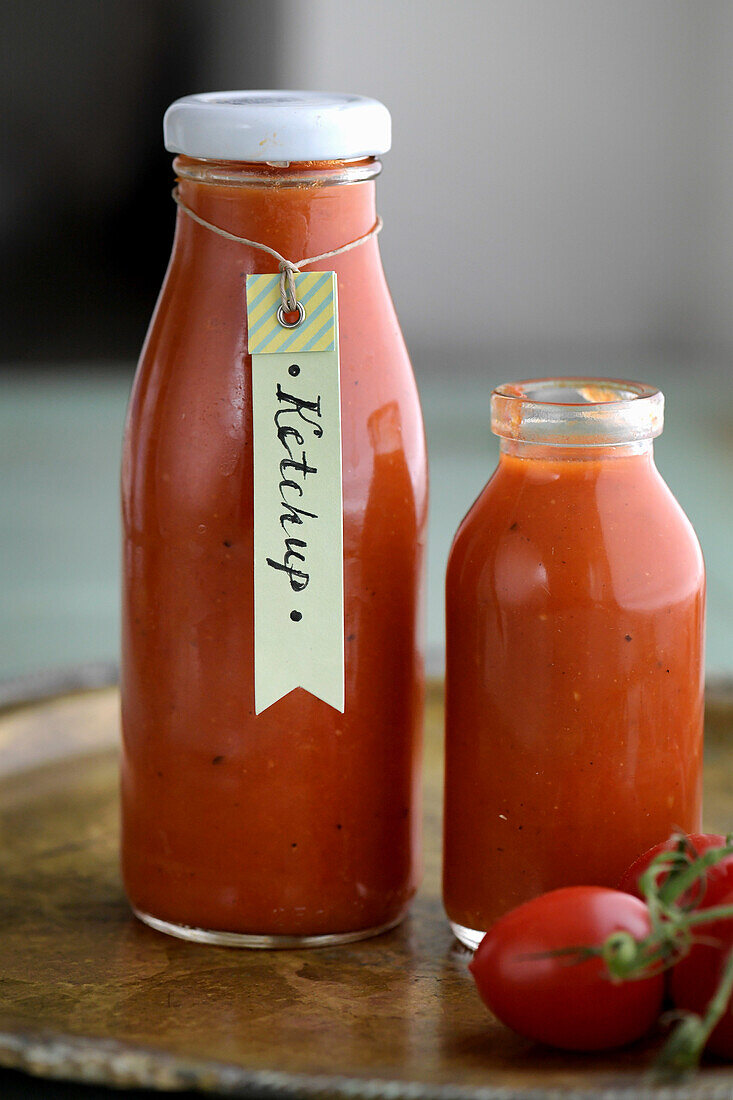 Homemade bottled ketchup