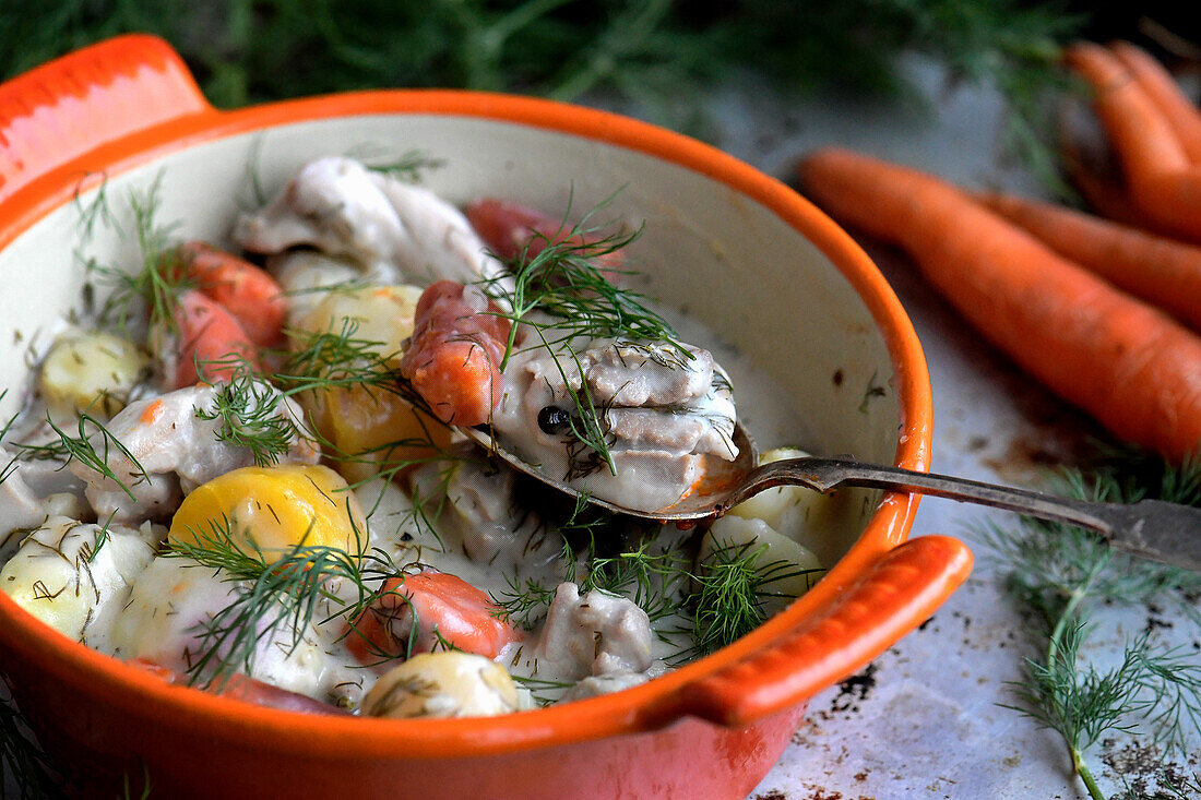 Swedish dill with chicken thighs