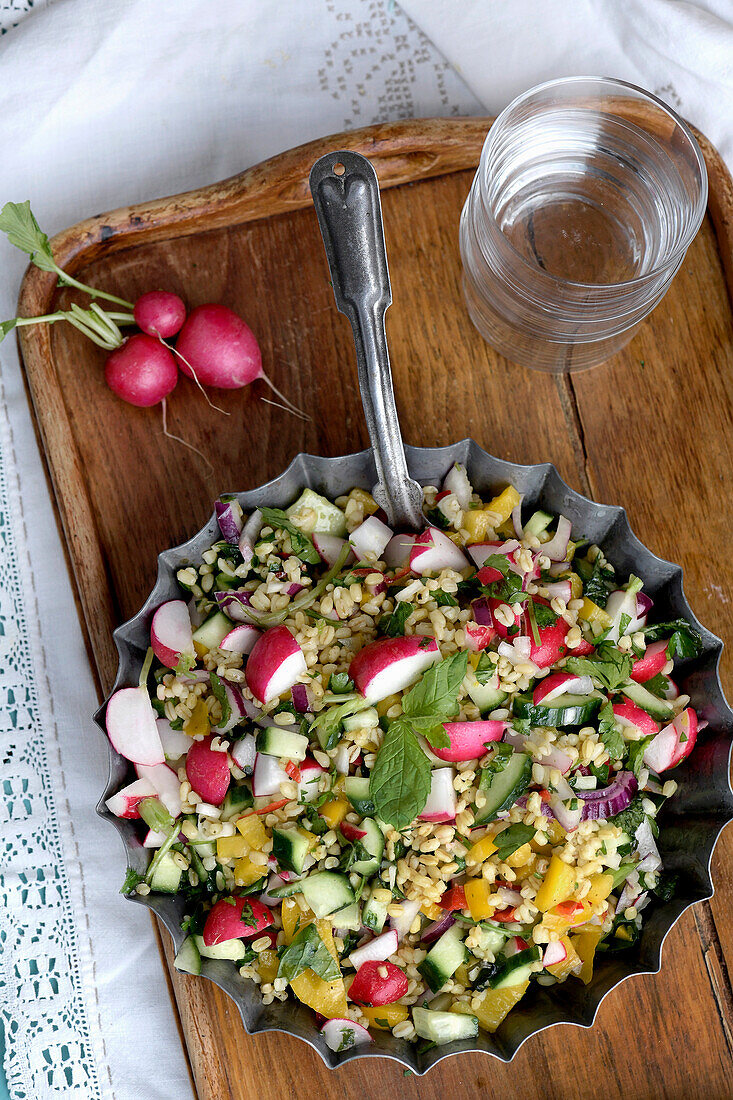 Tabouleh with radishes