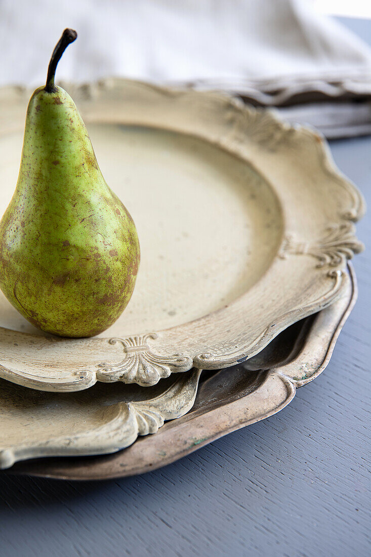 Vintage plate with pear