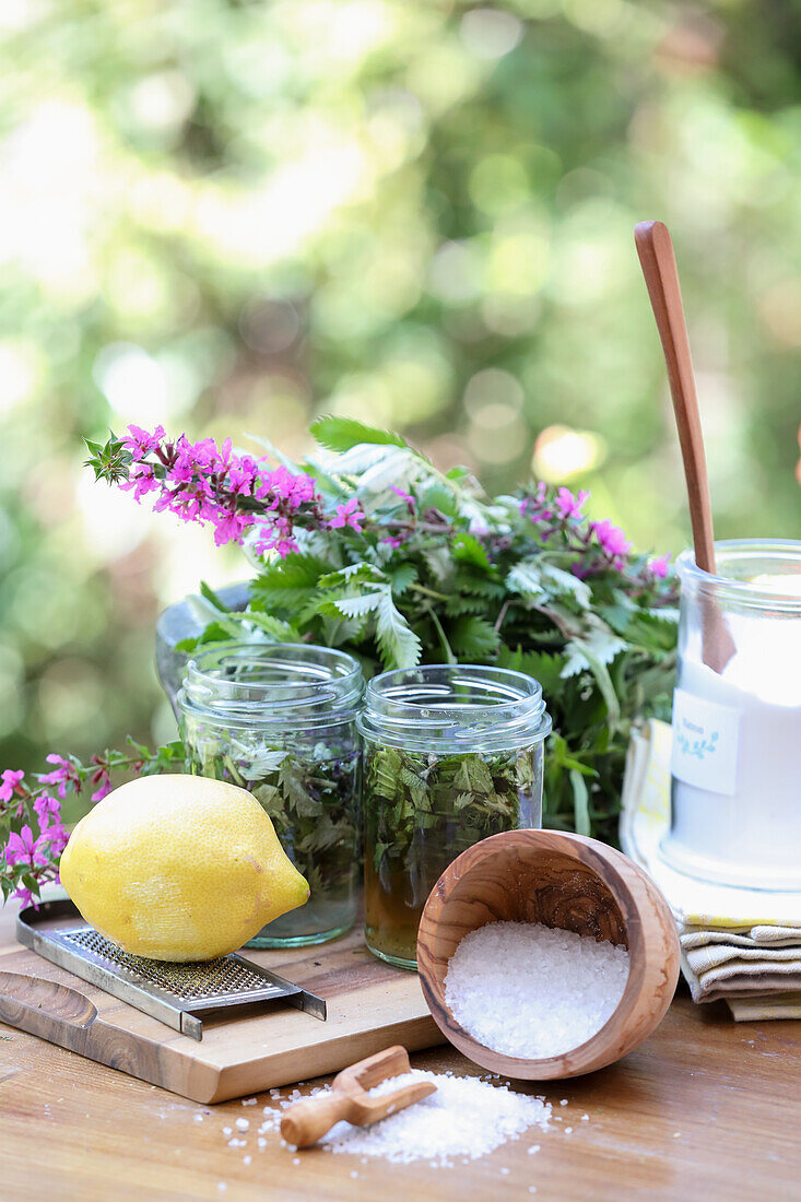 Ingredients for wild herb deodorant spray