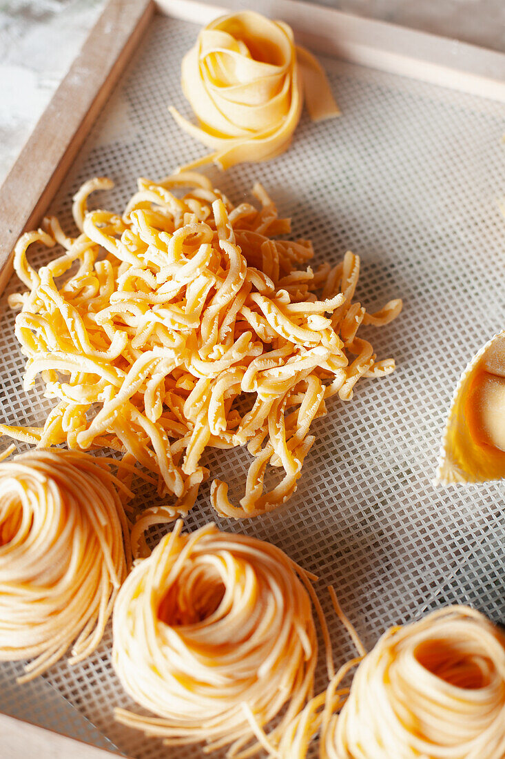 Assorted homemade pasta