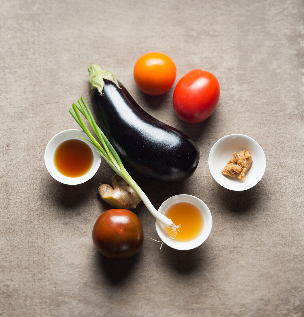 Ingredients for Vegan Japanese ratatouille