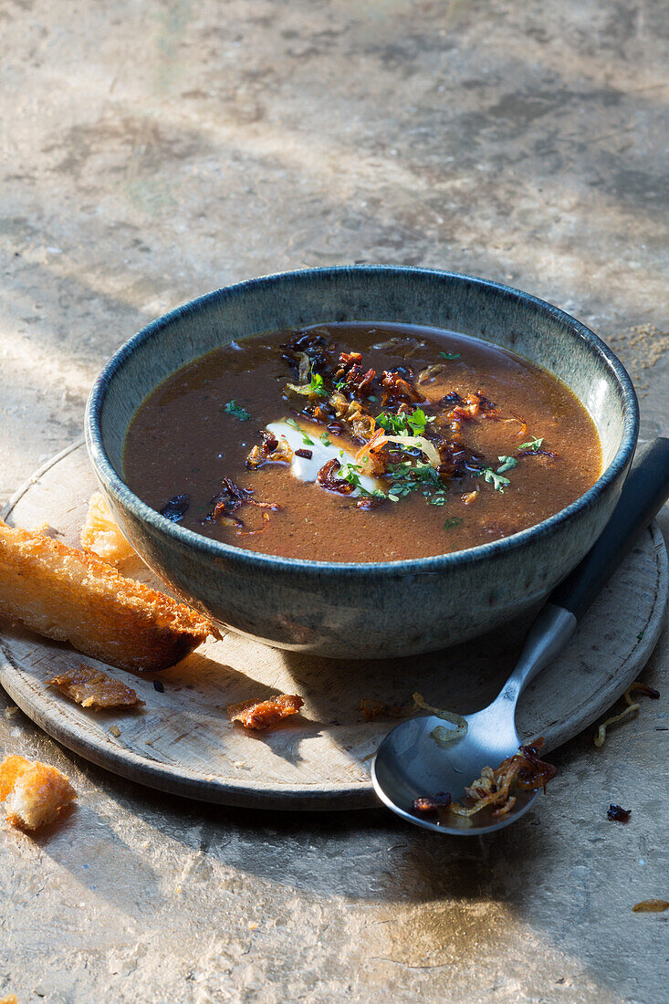 Oriental lentil soup