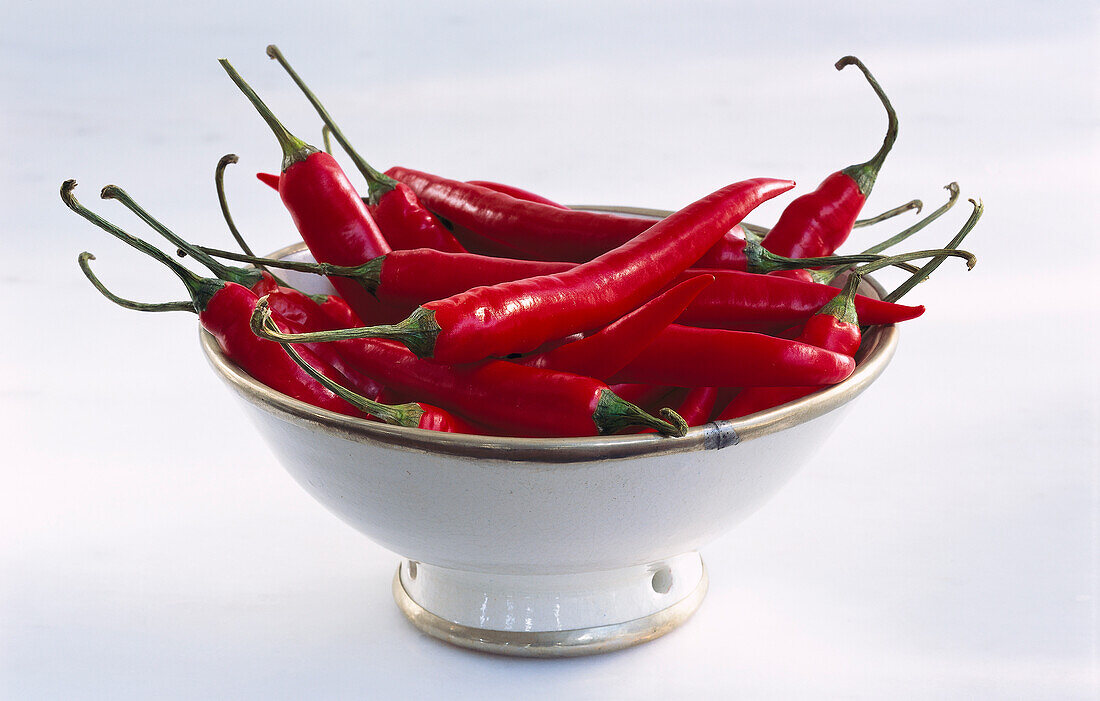 Bowl with red chilies