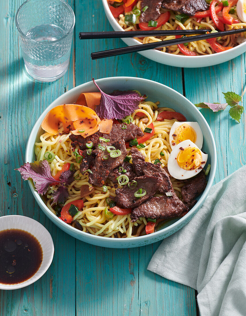 Mongolian beef ramen noodles