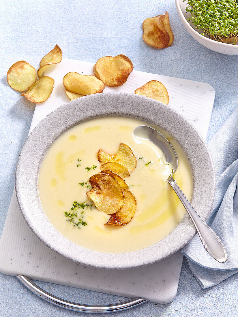 Potato cream soup with truffle oil