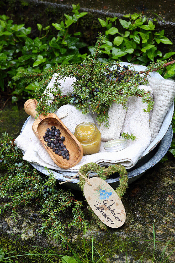 Foot balm made from juniper to promote circulation
