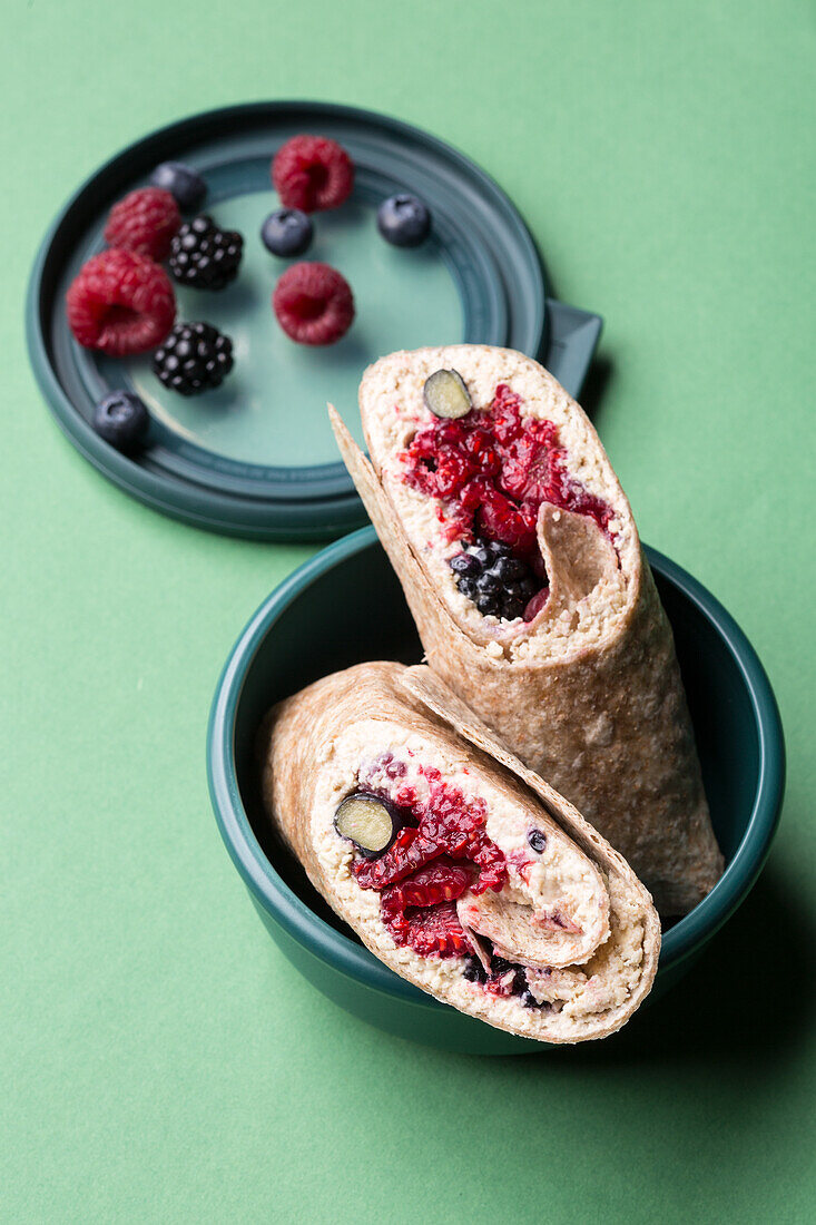 Sweet wraps with berry filling