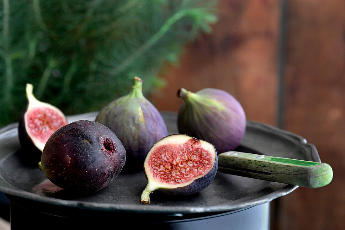 Figs on pewter plate
