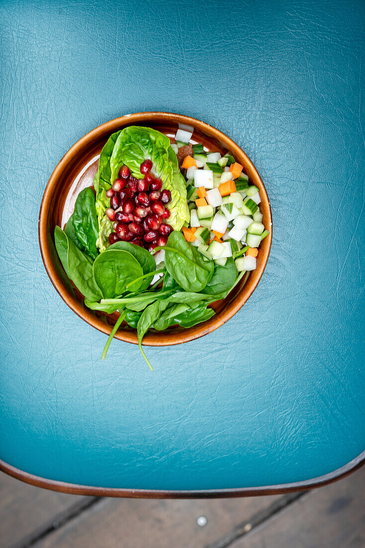Salad Bowl with Pomegranate Seeds