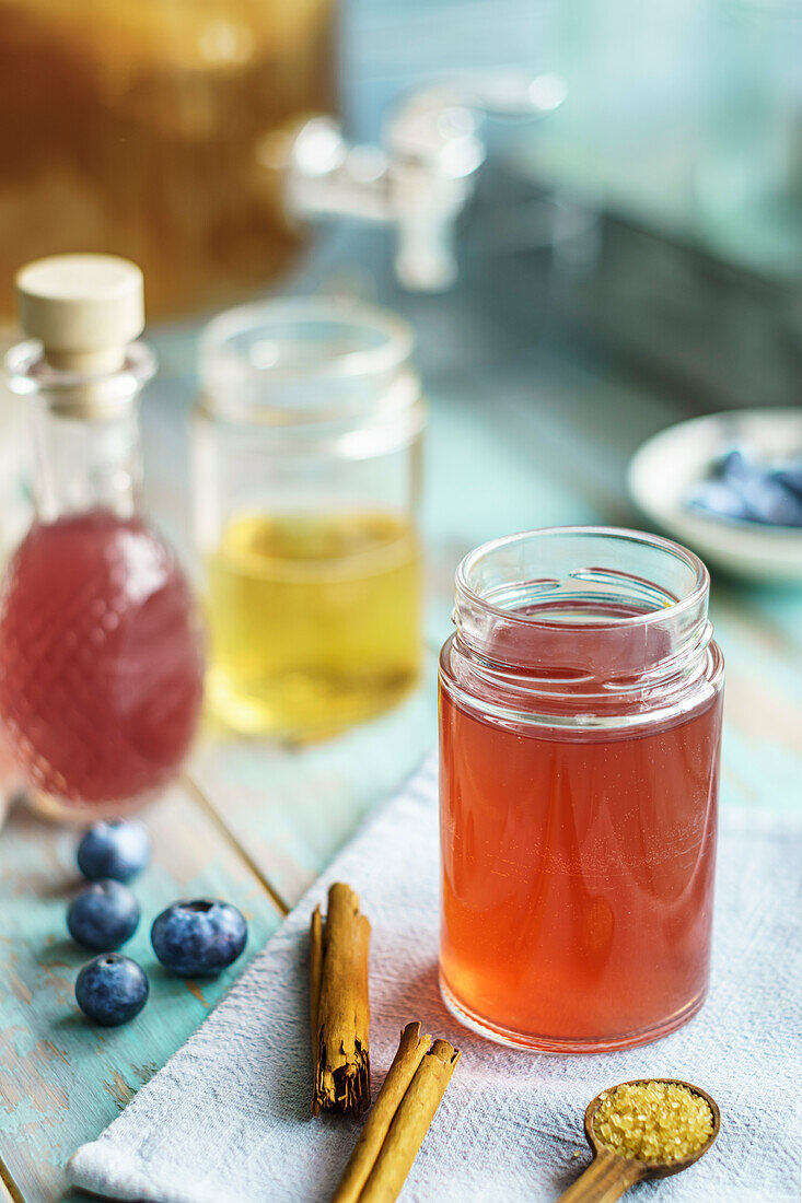 Blaubeer-Zimt-Kombucha