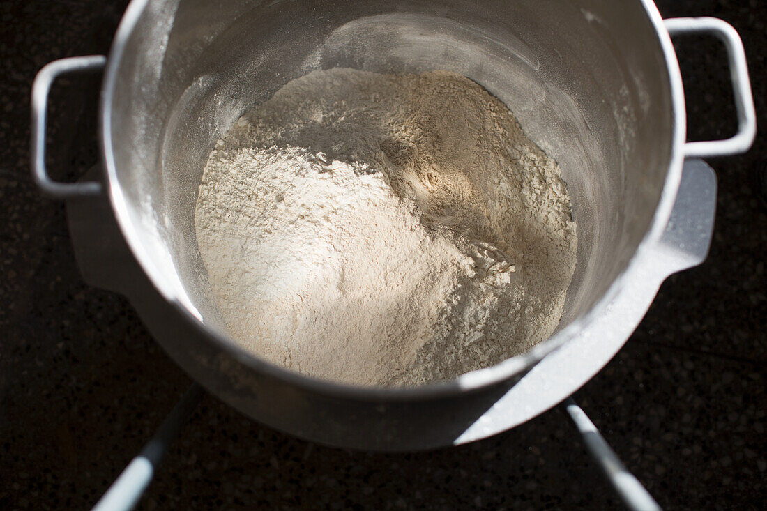 Flour in a vat