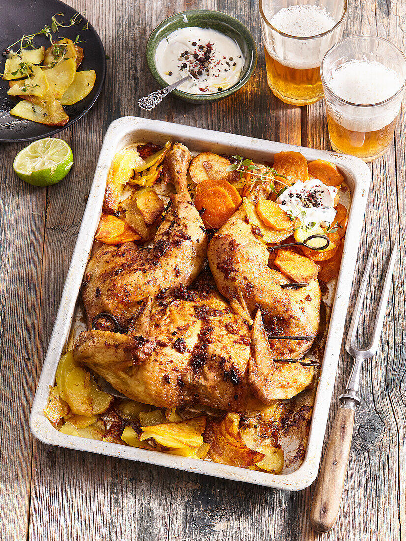Portuguese-style baked chicken