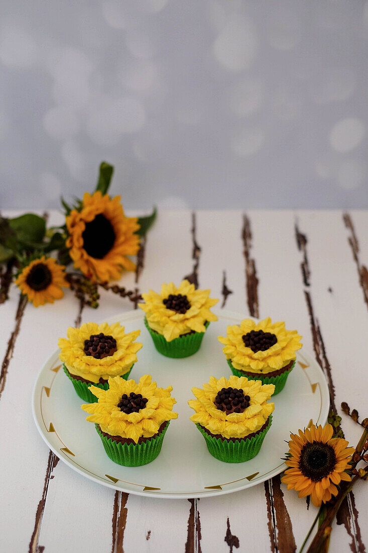 Sonnenblumen-Cupcakes