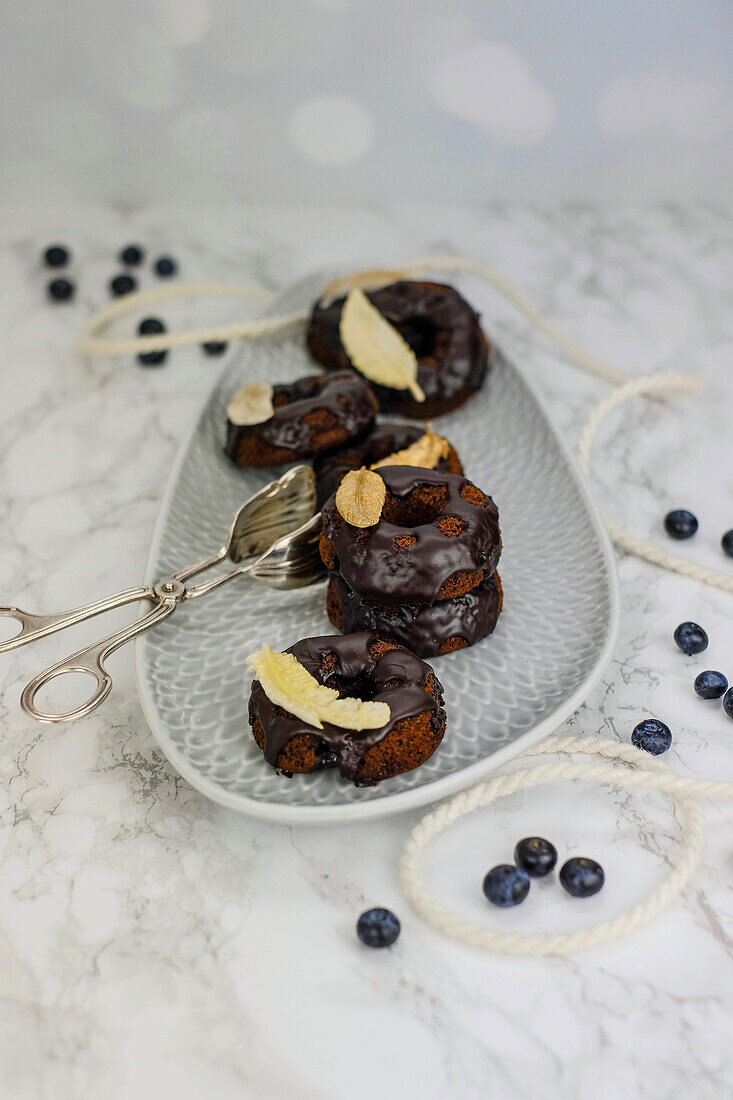 Blueberry Chocolate Donuts