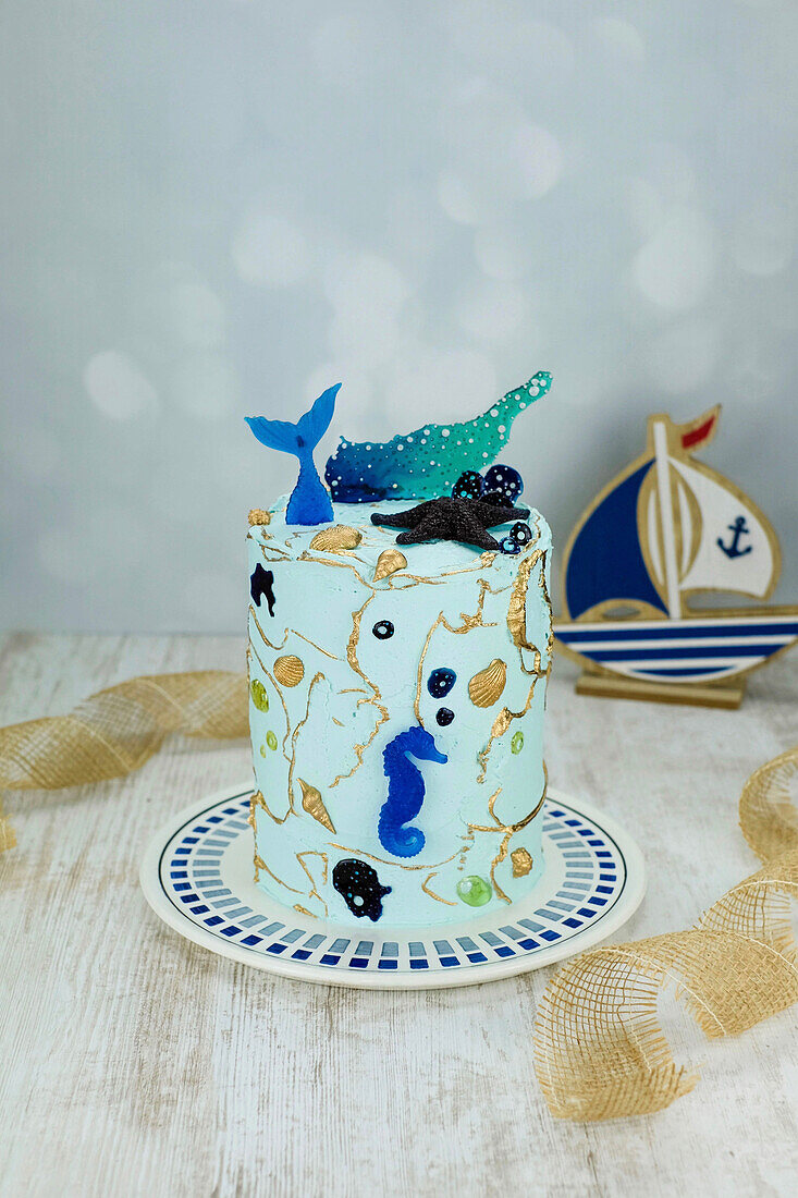 Maritime mini buttercream cake