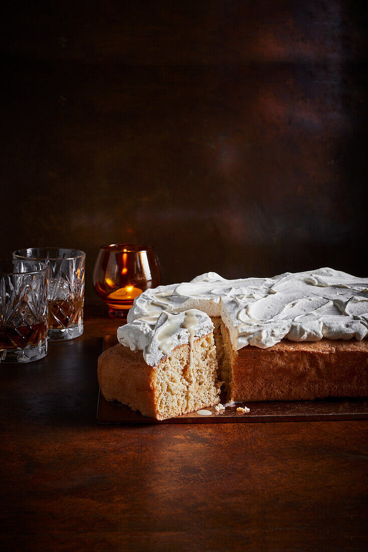 Tres Leches cake with White Russian