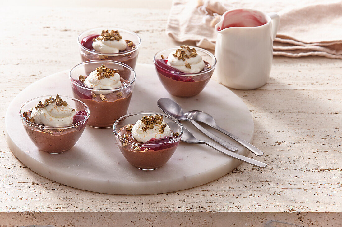 Chocolate mousse with cherry liqueur