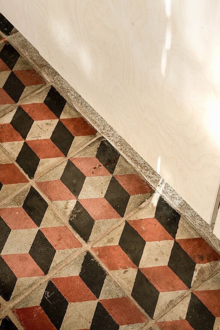 Cement tiles in 3D look