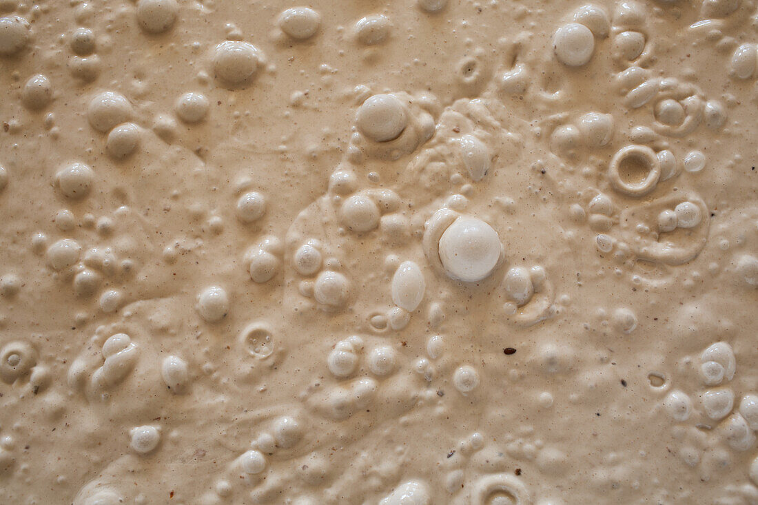 Yeast dough with bubbles (full picture)
